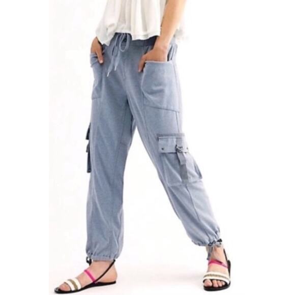 Free People Womens Semi Charmed Jogger Pant Sz S Comfy Street Casual Boho Gray - Picture 2 of 10